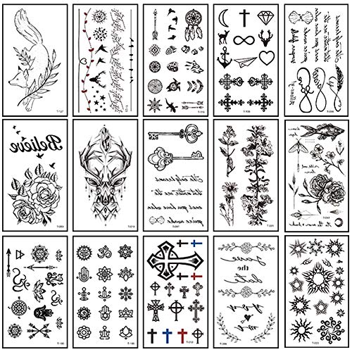 Comdoit Small Temporary Tattoos Stickers Cool Realistic Fake Tattoos