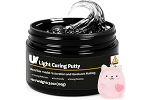 1DFAUL 100g UV Light Curing Putty, Solid Resin, Multi Purpose Adhesive High Hardness Quick Curing, for 3D Crafts, Repair, Modeling UV Clay & Nail Art