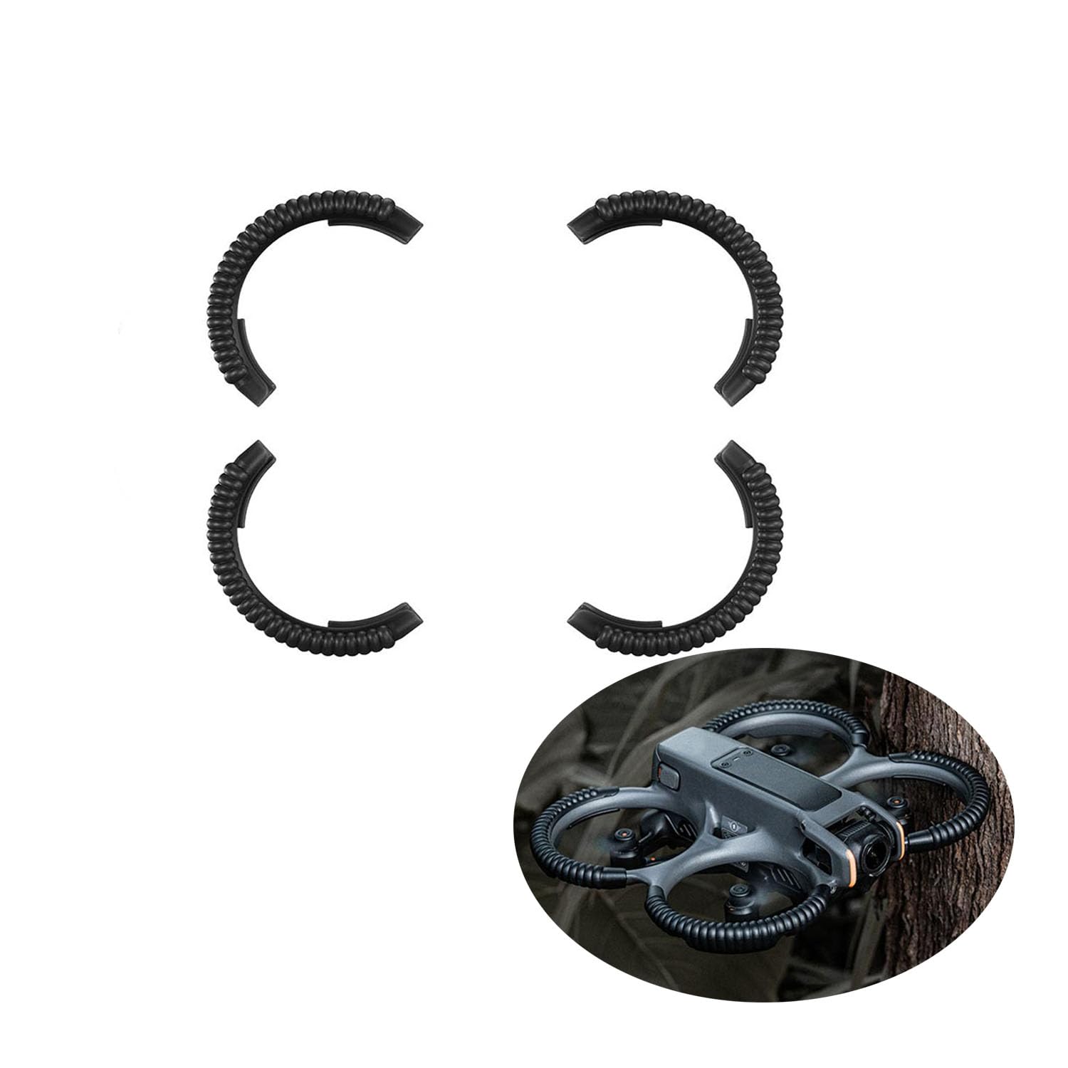 OURHZTB RC Propeller Guard for DJI AVATA 2 Drone, Anti-collision Protective Covers Night Fluorescent Bumper Ring (Black)