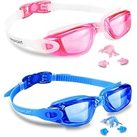 EverSport Swim Goggles, Pack of 2 Swimming Goggles, Swim Glasses No Leaking Anti Fog UV Protection for Adult Men Women Youth Kids Child, Shatter-Proof, Watertight, Triathlon Goggle Mirrored/Clear Lens