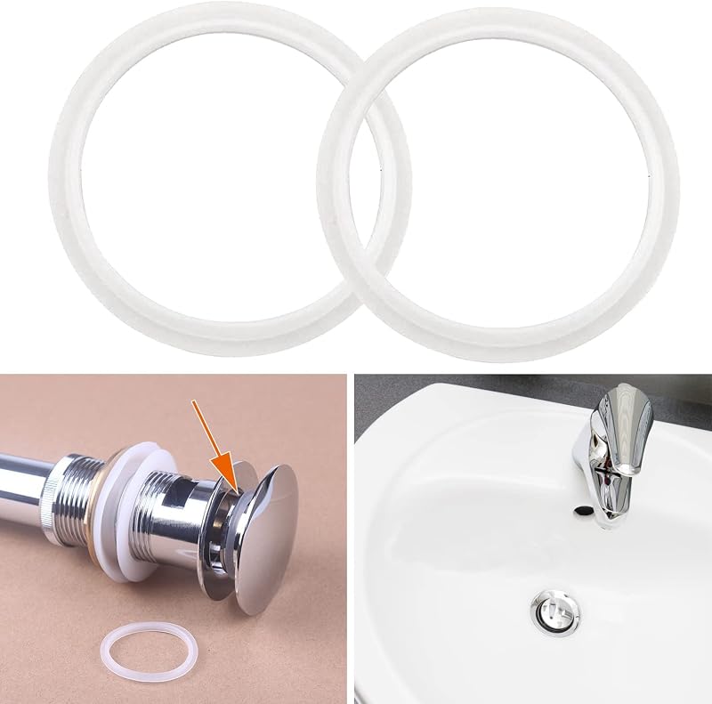 Gunwon 2pcs Silicone Bath Plug Seals 31/39mm Sink Waste Basin Click Stopper