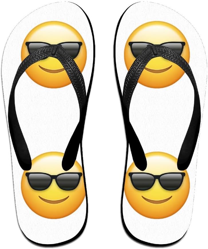 Noble Shop Sunglasses Emoji Flip Flops Sandals Beach Shower Slippers