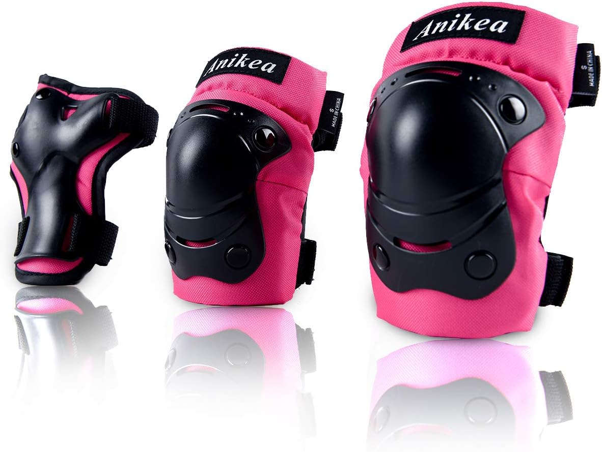 Kids Protective Gear, Knee Pads Elbow Pads Wrist Guards 3 in 1 Set for Inline Roller Skating Biking Cycling Sports Safe Guard : Sports & Outdoors