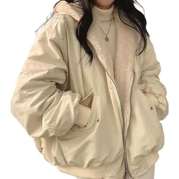 Women's Gothic Zip Up Hoodie Goth Fleece Fur Y2K Coats Cyber