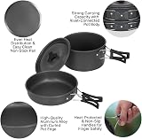 Lixada Portable Cookware Kit 2-3 Person Non Stick Camping Pots Pan Set view 9