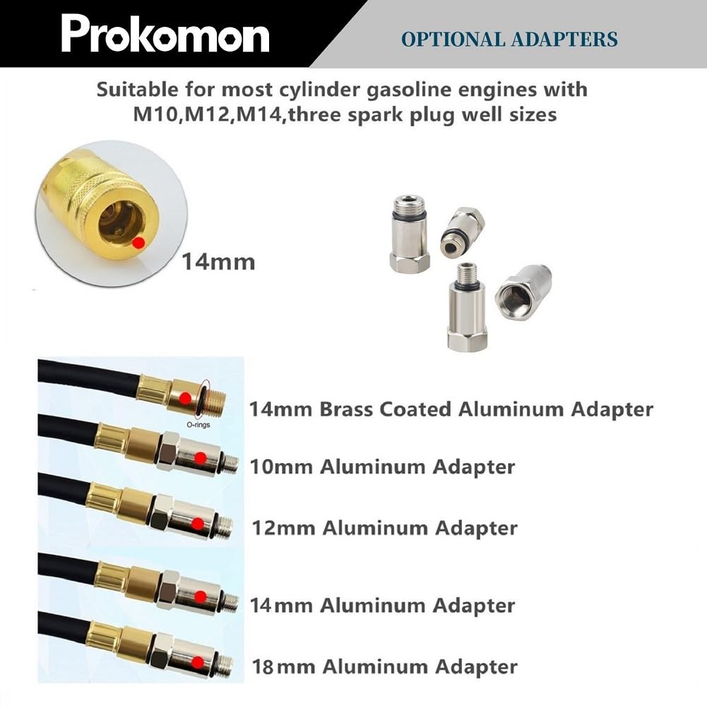 Cylinder Leak Down Tester, Gasoline Engine Compression Test Kit - Du