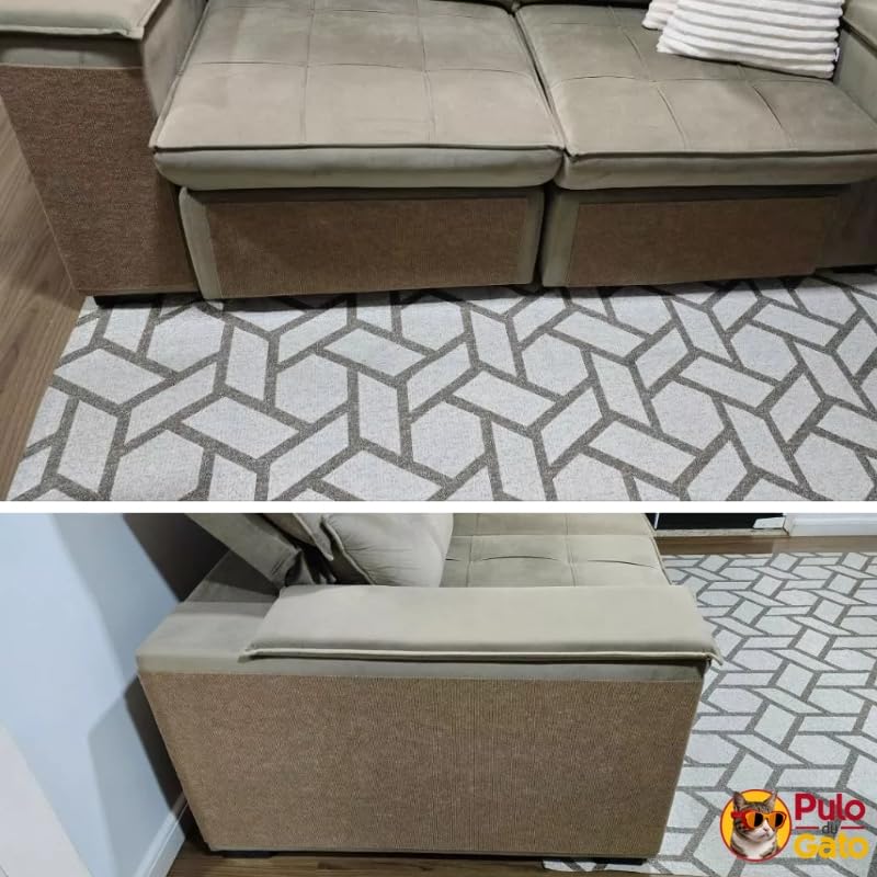 Carpete Arranhador Adesivo Protetor (Bege, 50cm x 2 Metros)