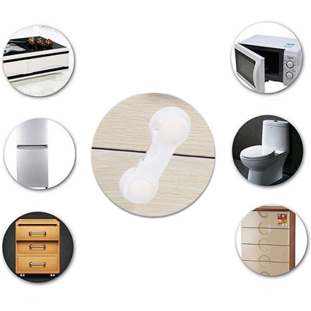 Verrouillage de Sécurité Wivarra Verrous de Sécurité Enfant avec Résistant Adhésif pour Armoires,Frigo,Toilette (8 Pièce)