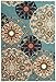 Ottomanson Ottohome Collection Seafoam Damask Design Area Rug with Non-Skid (Non-Slip) Rubber Backing, Seafoam, 5'0