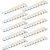 Amico 10 Pack 4FT LED Wraparound Light, 5CCT Selectable, 30/40/50W, 6500LM | 3500K/4000K/5000K/6000K/6500K, Super Bright Fluorescent Fixture, 4 Foot Flush Mount Office Ceiling Light for Kitchen Garage