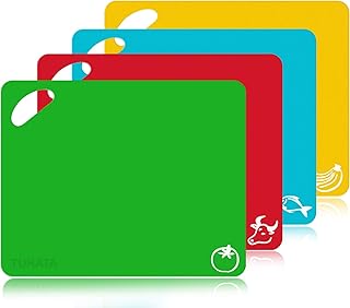 Olivivi Farbkodierte Schneidebretter Set BPA-frei Antibakterielle Kunststoff Küchenbretter Spülmaschinenfeste Frühstücksbretter Hackbretter 31 * 38cm