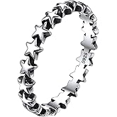 ChicSilver 925 Sterling Silver Ring 2mm Retro Evil Eye/Vine Stacking Rings Eternity Wedding Band for Women Size 5-12