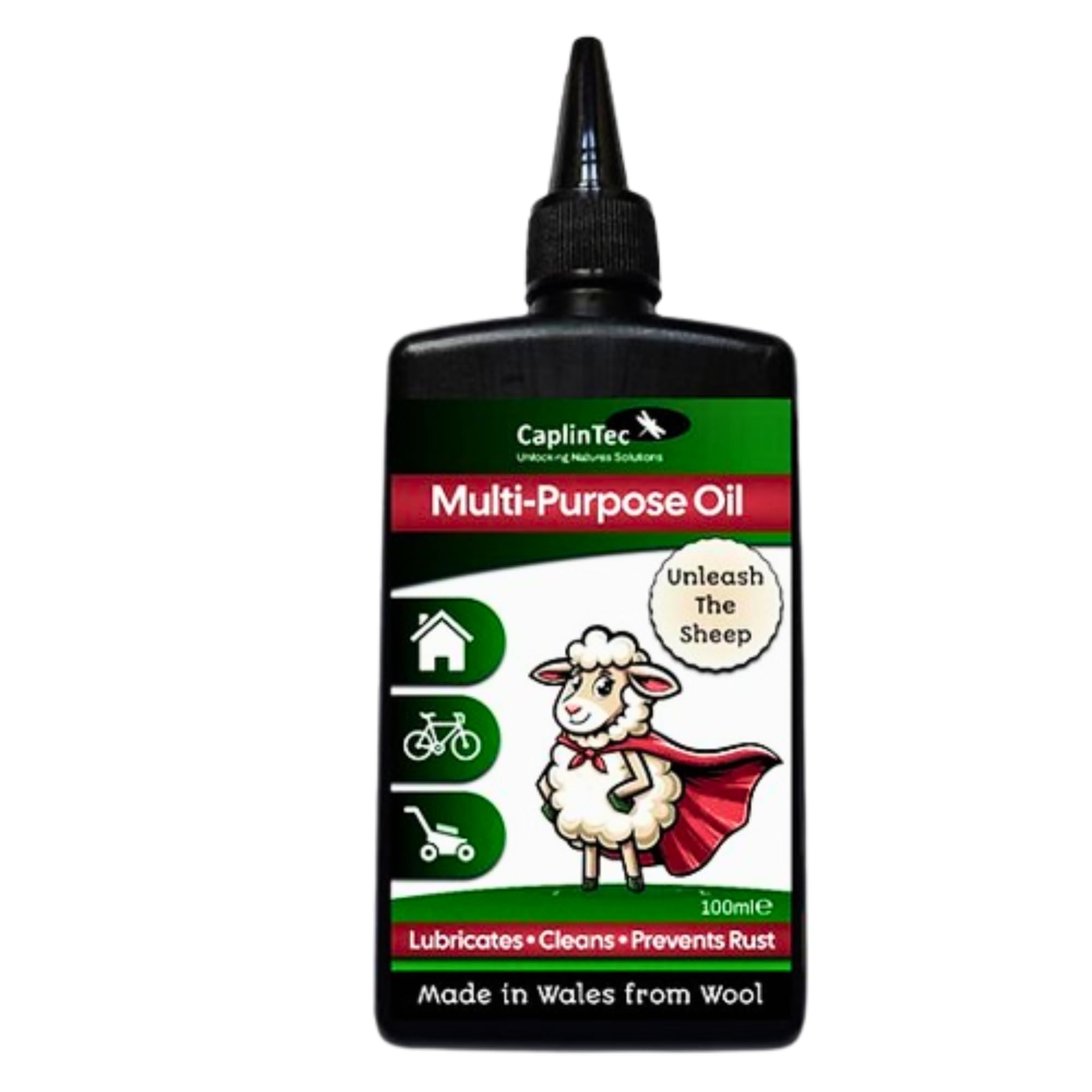 CaplinTec Multi-Purpose Oil | Long-Lasting Multipurpose Lubrication for Home, Garden, DIY, and Machinery | Natural Composition | Easy-to-Use Applicator | Versatile & Safe (100ml)