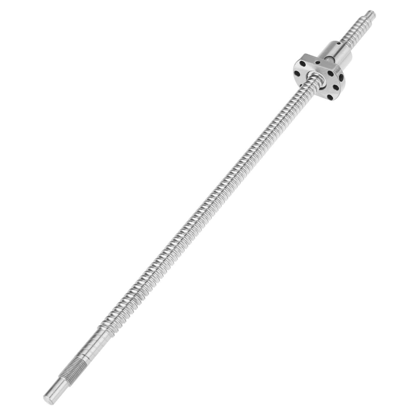 400mm Rolled Ballscrew Ballnut Anti-Backlash without Side End Supports for CNC Machine Silver Ball Screw