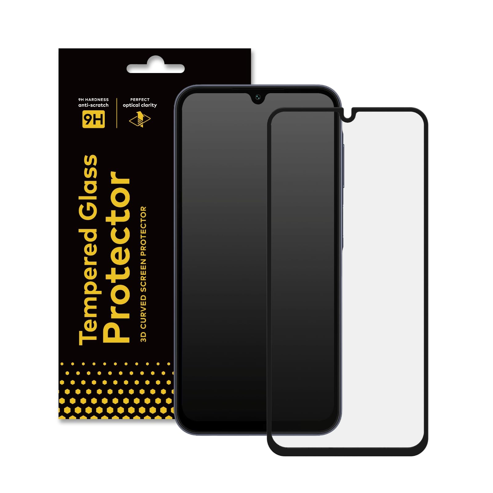 RHINOSHIELD Screen Protector Compatible with [Galaxy A15] | 9H Curved Edge to Edge Tempered Glass - Full Coverage Clear and Scratch Resistant Screen Protection