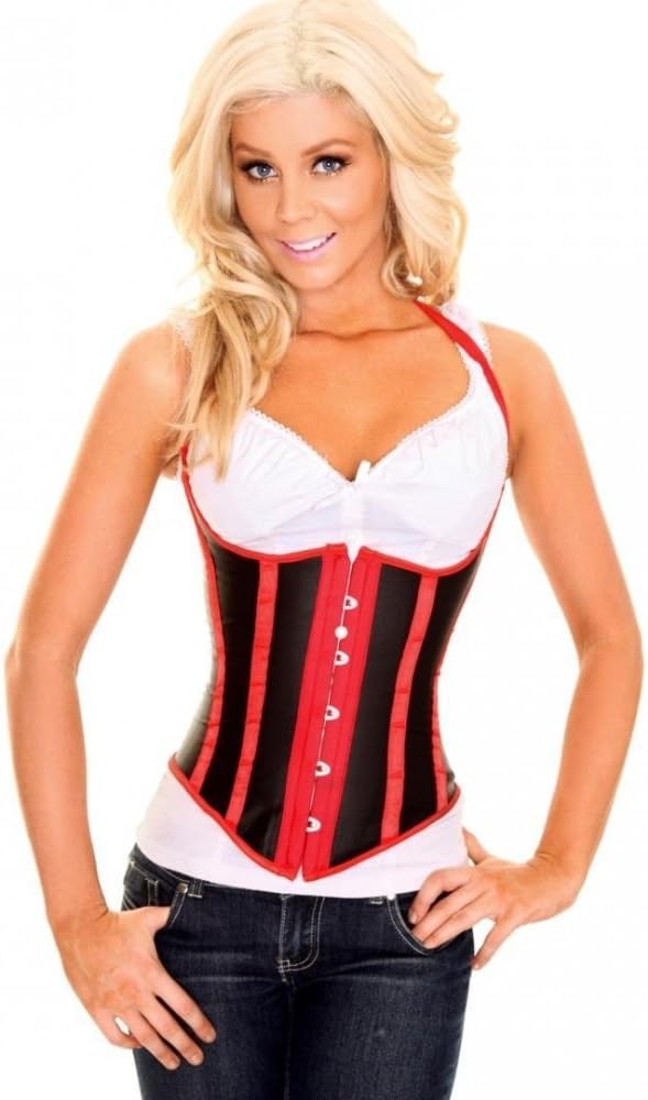 Aimerfeel Free UK delivery Black and Red Shaper Waist Cincher Underbust Corset,Sizes(6), M(8), L(10), XL(12),XXL(14)
