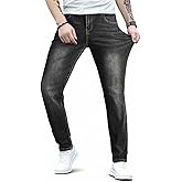 JMIERR Men's Slim Fit Stretch Tapered Leg Skinny Jeans, Comfort Flexible Denim Pants for Men with 5 Pockets