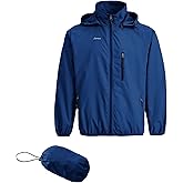 Spmor Men's Lightweight Waterproof Jacket Packable Windbreaker Running Coat