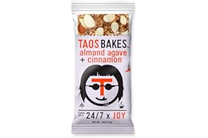 T TAOS BAKES Taos Bakes - Almond Agave + Cinnamon - Breakfast Bars - 8g of Protein, 6g Fiber, Gluten Free, & Vegan Granola Bars - Nutritious & Delicious High Protein and Fiber Snack Bars