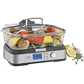Cuisinart Cook Fresh Digital Glass Steamer, 5 Preprogrammed Food Settings, One Size, Stainless Steel (STM-1000C)