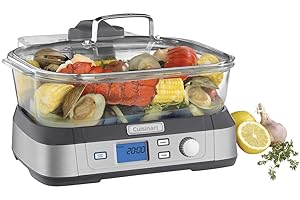 Cuisinart Cook Fresh Digital Glass Steamer, 5 Preprogrammed Food Settings, One Size, Stainless Steel (STM-1000C)