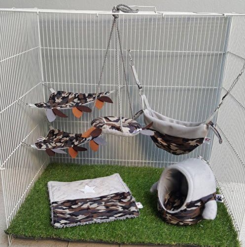 New 2018 6 piece Sugar Glider Cage Set Military Camouflage Pattern Smoke Grey Color