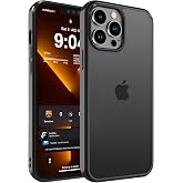 DEERLAMN Matte Case for iPhone 13 Pro Max 6.7-Inch, [Anti-Fingerprint] Drop Protection Shockproof Translucent Frosted Hard Back Slim Phone Cover, Black