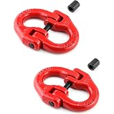 QWORK G80 Alloy Steel Hammerlock Coupling Link Connecting Link, 5/8", 2 Pack, 18000 lbs Load Limit, Red