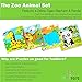 Set of 4: 9 Piece Wooden Zoo Animal Puzzles. Kids Colorful Educational Jigsaws include Giraffe, Elephant, Tiger and Panda. For toddlers and preschoolers over 3 years, by INTELLITOYZ