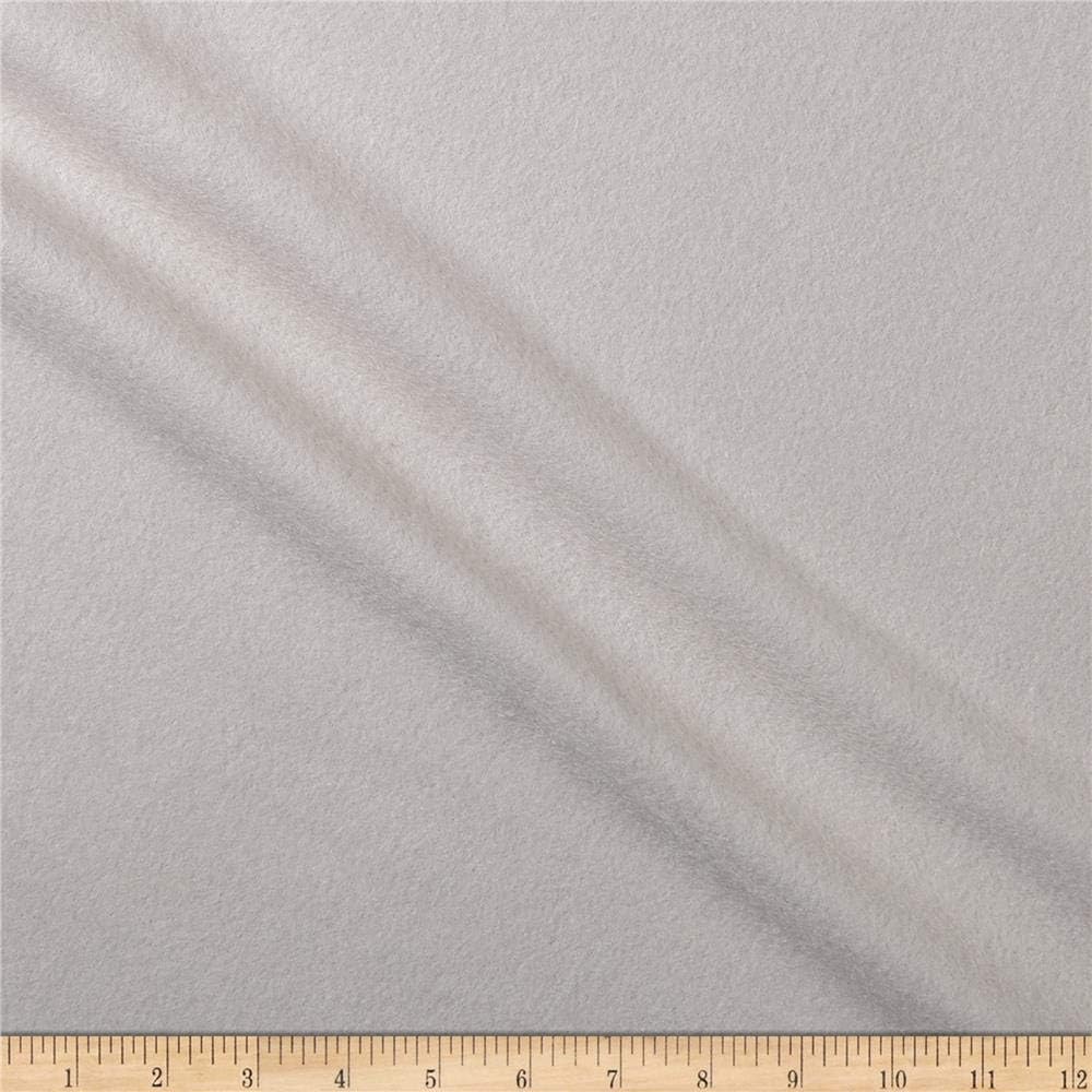 Textile Creations Double Brushed Solid Fleece Heather Fabric, Grey, Fabric By The Yard