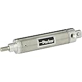 Parker 1.06PSR02.0 Stainless Steel Air Cylinder, Round Body, Single Acting, Spring Return, Pivot Mount, Non-cushioned, 1-1/16 inches Bore, 2 inches Stroke, 5/16 inches Rod OD, 1/8" NPT Port