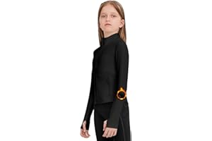 B&GCozy Girls Fleece Warm Jacket Full Zip Comfortable Athletic Coat for Yoga Riding with Pocket 6-15 Years