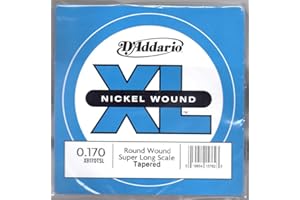 D'Addario XB170TSL Nickel Wound Bass Guitar Single String, Super Long Scale, .170, Tapered