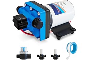 Julymoda RV Fresh Water Pump 12V DC 3.0GPM 55PSI Upgraded Pressure Switch,12Volt Self Priming Water Pressure Diaphragm Pump On demand for Pool Draining RV Marine Sprayer Garden
