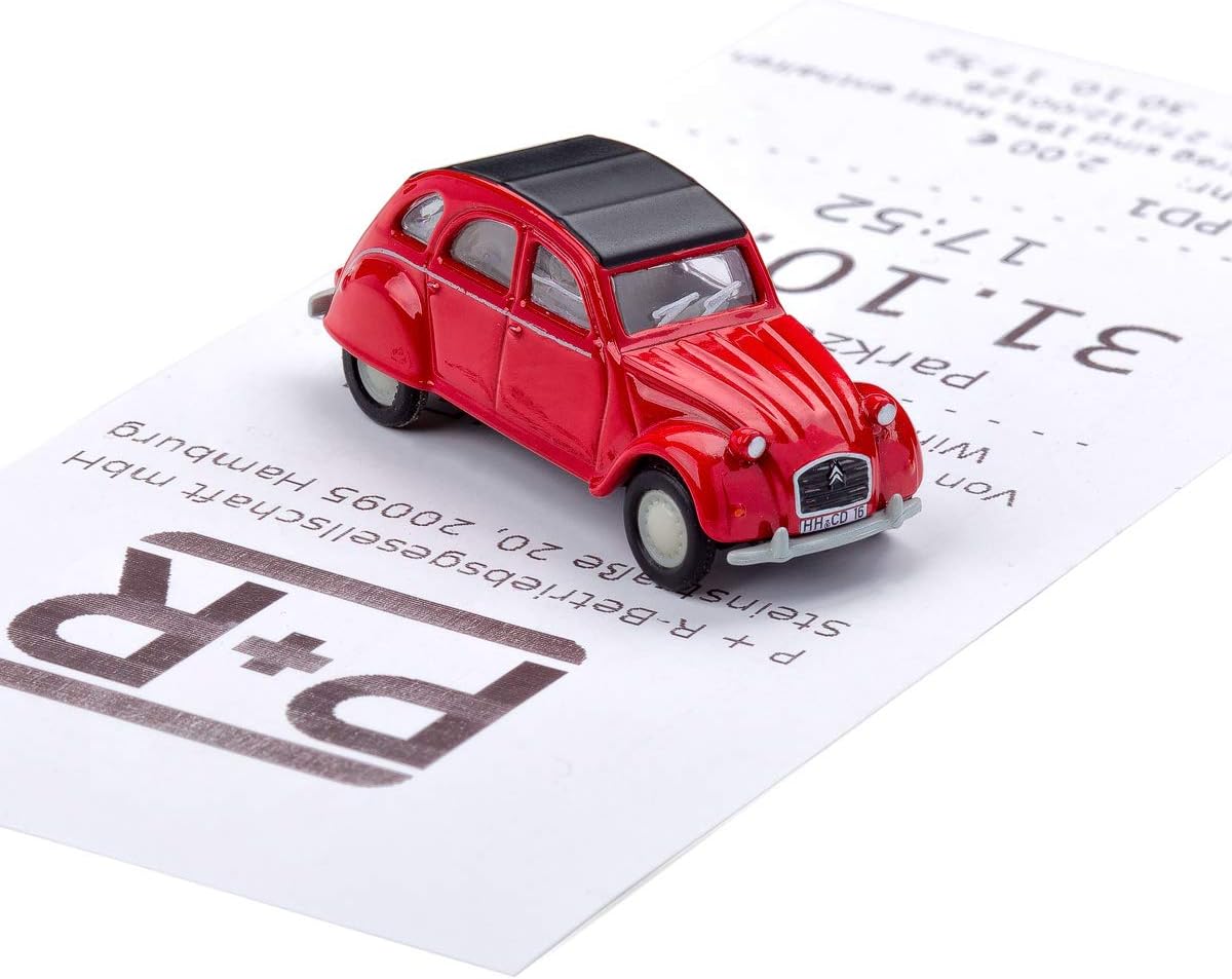 Avoid parking fines - Car, windscreen, dashboard, ticket and note holder, design parking ticket clip – Citroen 2CV red