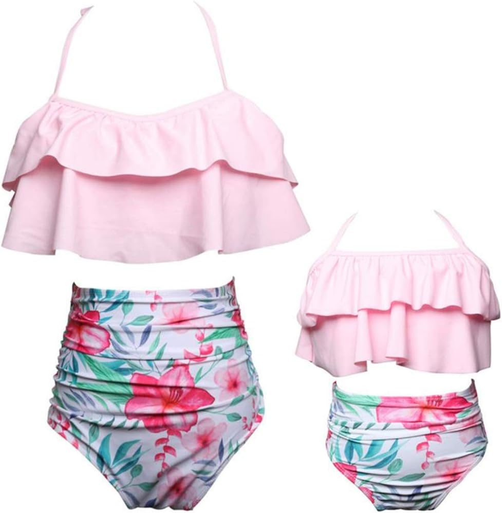PURFEEL Mother and Daughter Swimwear Family Matching Swimsuit Girls Swimwear