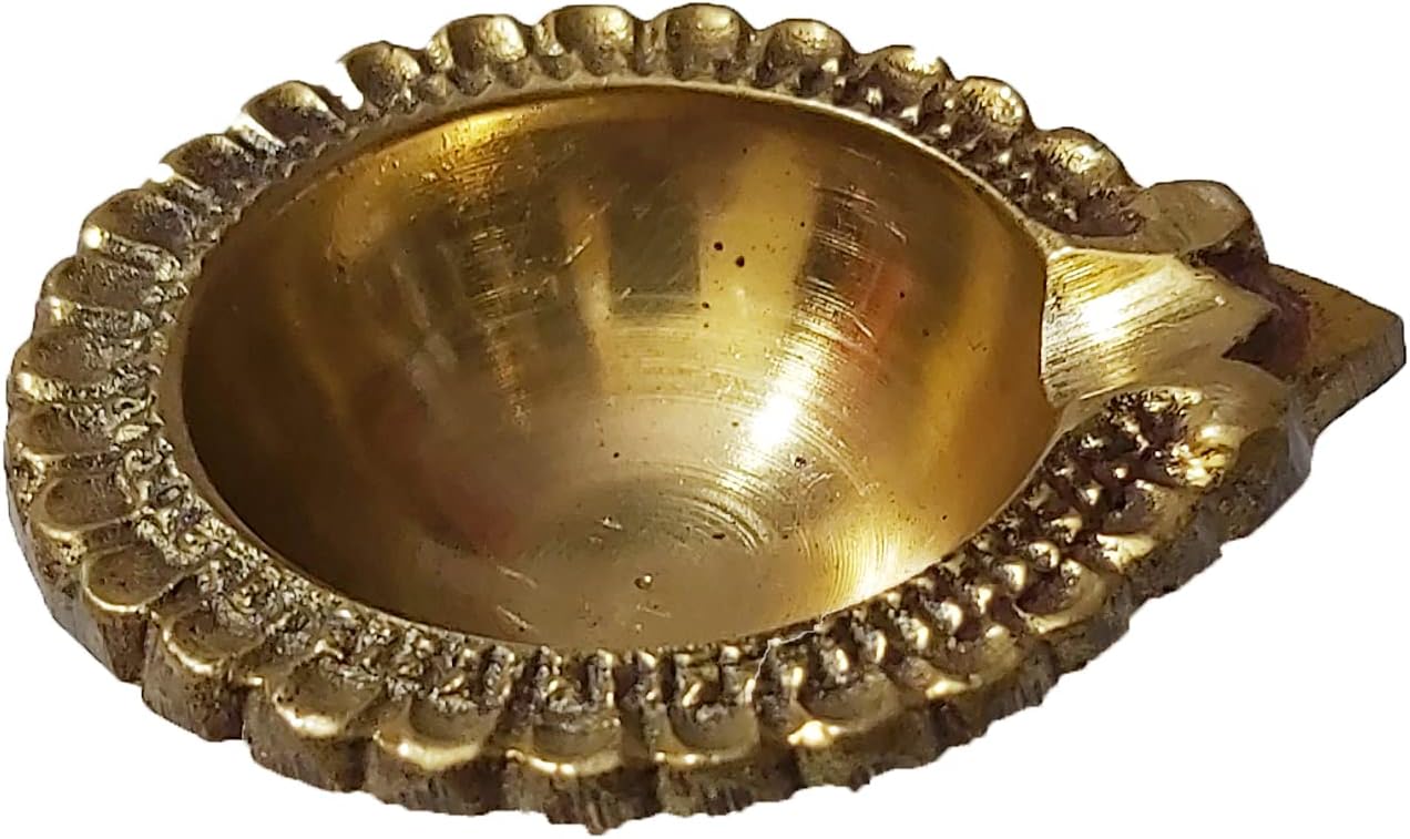 Oil Lamps & Accessories - PARIJAT HANDICRAFT 100% Pure Virgin Brass Kuber Diwali/Deepawali Diya Dia Pooja Oil Lamp. Tea Light Holder/Christmas Decoration. Traditional Puja Indian Gift Items.
