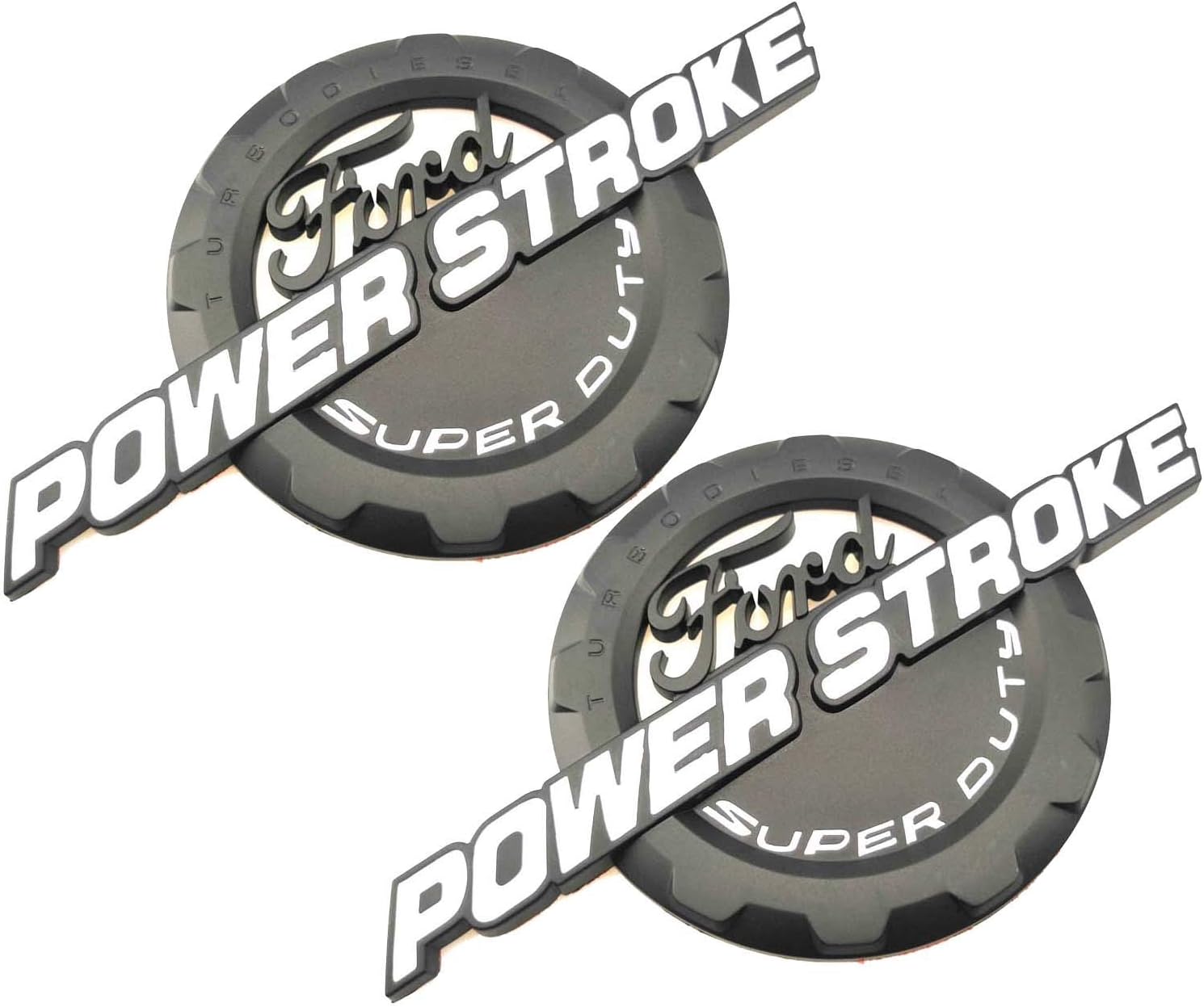 2x OEM 6.0L Powerstroke Emblem POWER STROKE SUPER DUTY Badge Ford F250