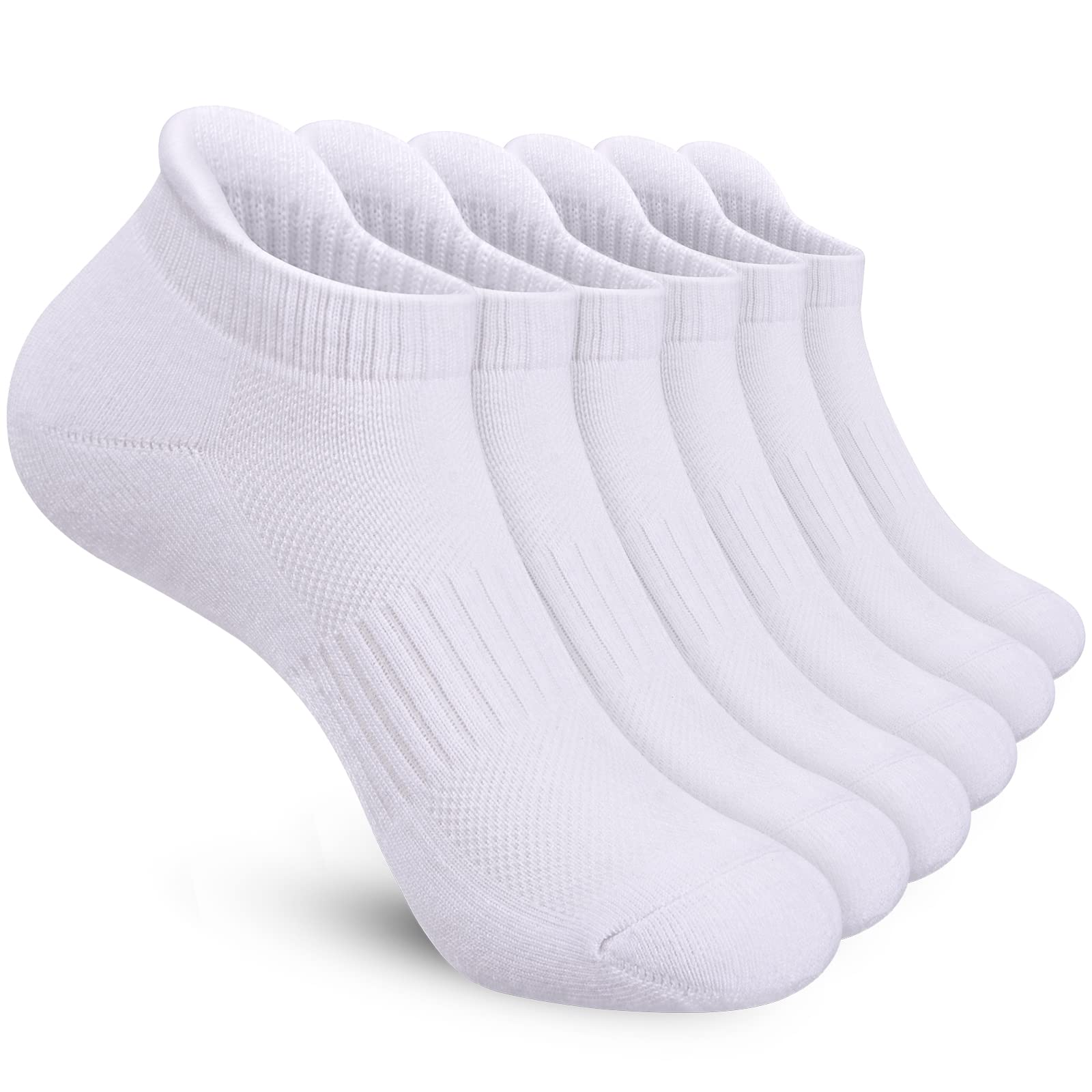 Bsetree Felicigeely Ankle Athletic Running Socks Low Cut Sports Socks Breathable Cushioned Tab Socks for Men Women 6 Pairs