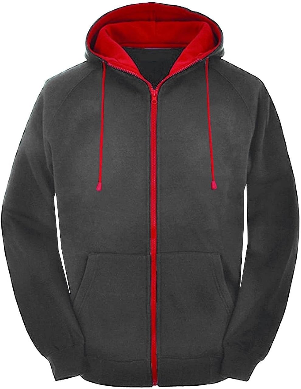 red zip up sweatshirt