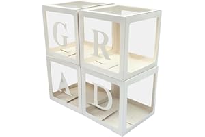 Totority Graduation Balloon Boxes Set with Grad Letter Cases, Balloon Holders for Party Decorations