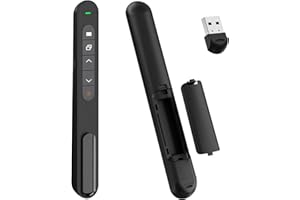 Presentation Clicker, 2.4GHz Clicker for Powerpoint with Hyperlink & Volume Remote Control PowerPoint for Keynote/PPT/Mac/PC/