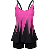 Arolina Tankini Swimsuits for Women Tummy Control Two Piece Bathing Suits Flowy Swim Tops with Boy Shorts