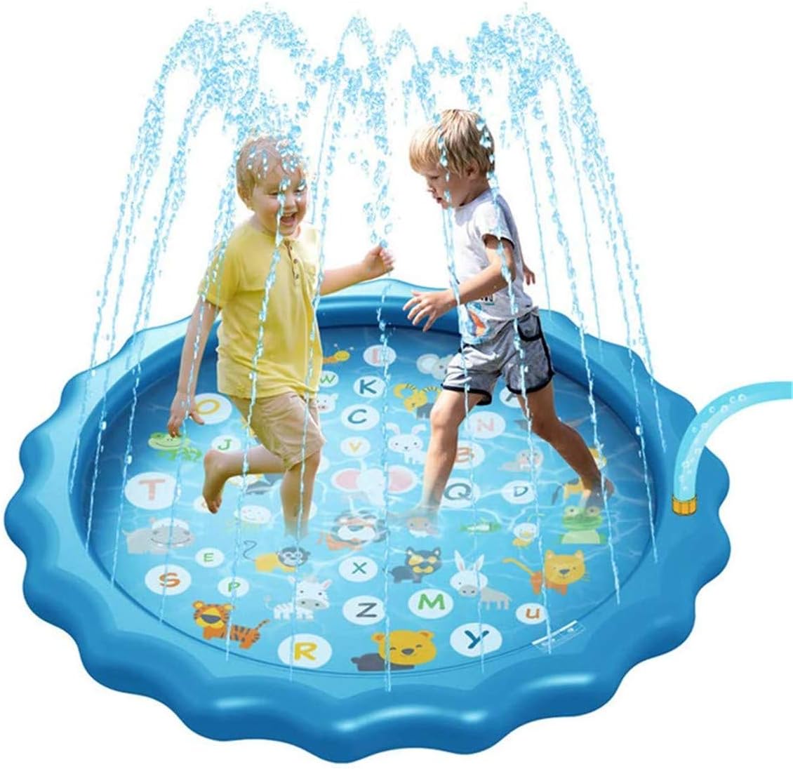qianchuangyuan Outdoor Sprinkler for Kids 68" Splash Pad Splash Play Inflatable Water Mat Summer Yard Pool for Boys and Girls