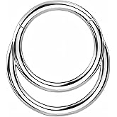 SAWOWGER 16G Surgical Steel Double Septum Ring Layered Septum Clicker Stacked Daith Hoop Septum Hoop Silver Gold Hinged Septum Ring