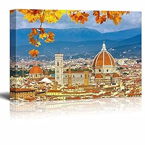 Canvas Prints Wall Art - Duomo Cathedral in Florence in Autumn | Modern Wall Decor/Home Decoration Stretched Gallery Canvas Wrap Giclee Print. Ready to Hang - 12" x 18"