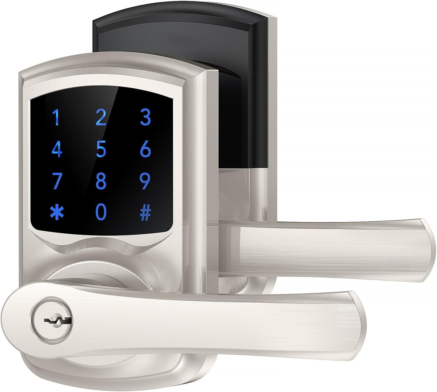 Photo 1 of Signstek Keyless Entry Door Lock, Keypad Door-Lock with Code, Electronic Digital Smart Lock for Front Door with Handle, Touchscreen, Satin Nickel