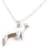 Sea Lion Necklace – Sterling Silver Charm on 18" Chain – Beach Lover Handmade Gift Ready Jewelry