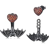 Halloween Earrings 925 Sterling Silver Bat/Pumpkin/Spider/Skull Earrings Jewelry Gifts for Women Girls