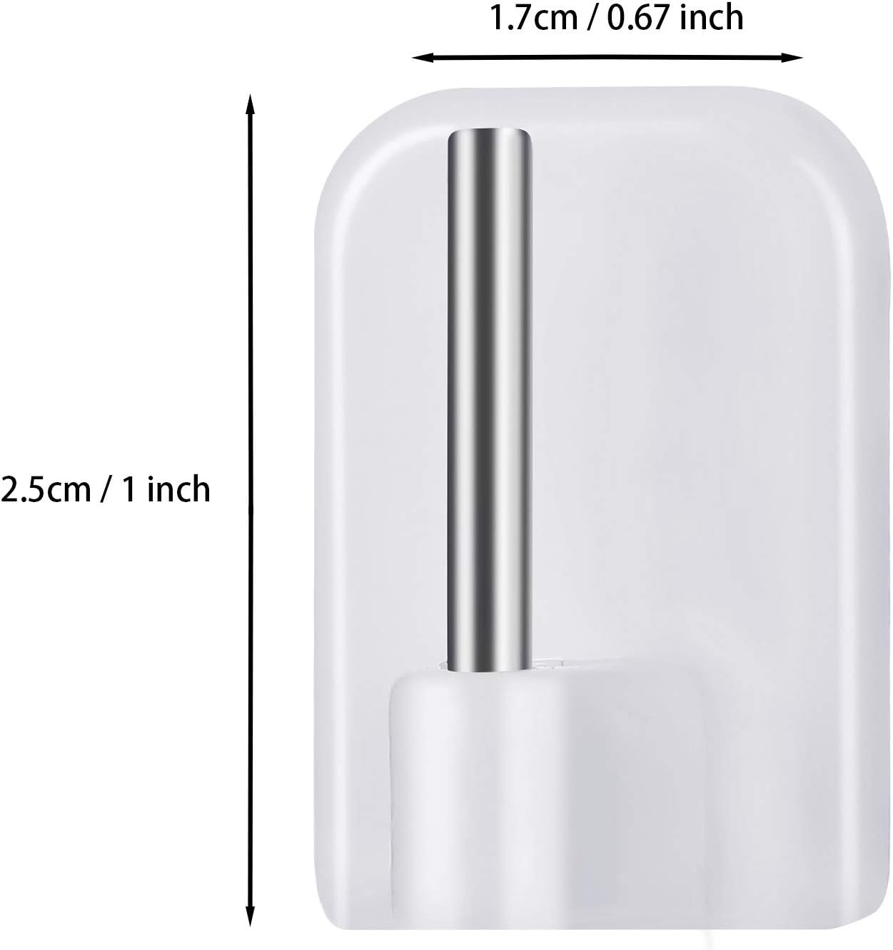 20 Packs Self-Adhesive Hooks Window Hooks Adhesive for Net Curtain Rods White(Round Corners) - Image 3